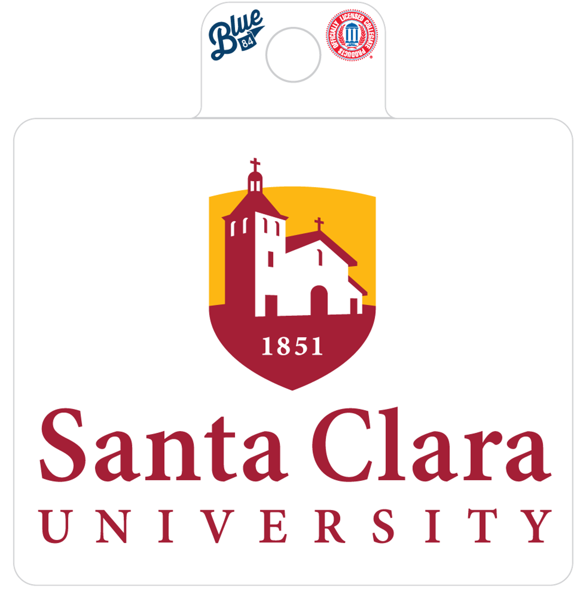 image of: Santa Clara University Vertical Blue 84 Sticker