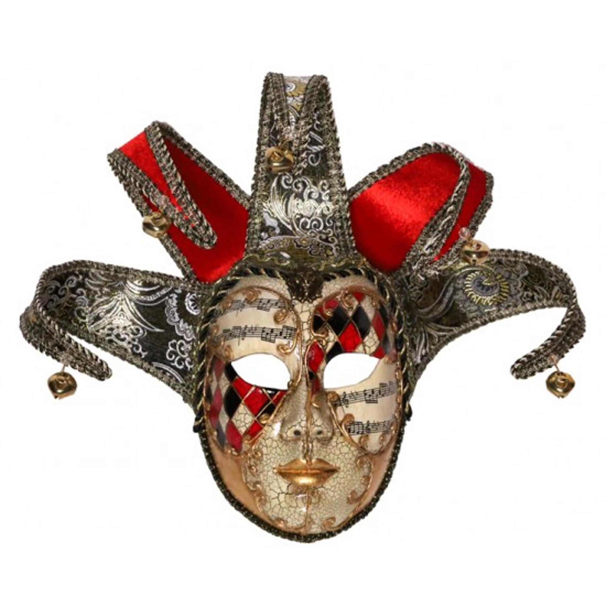 image of: RED VENETIAN JESTER MASK