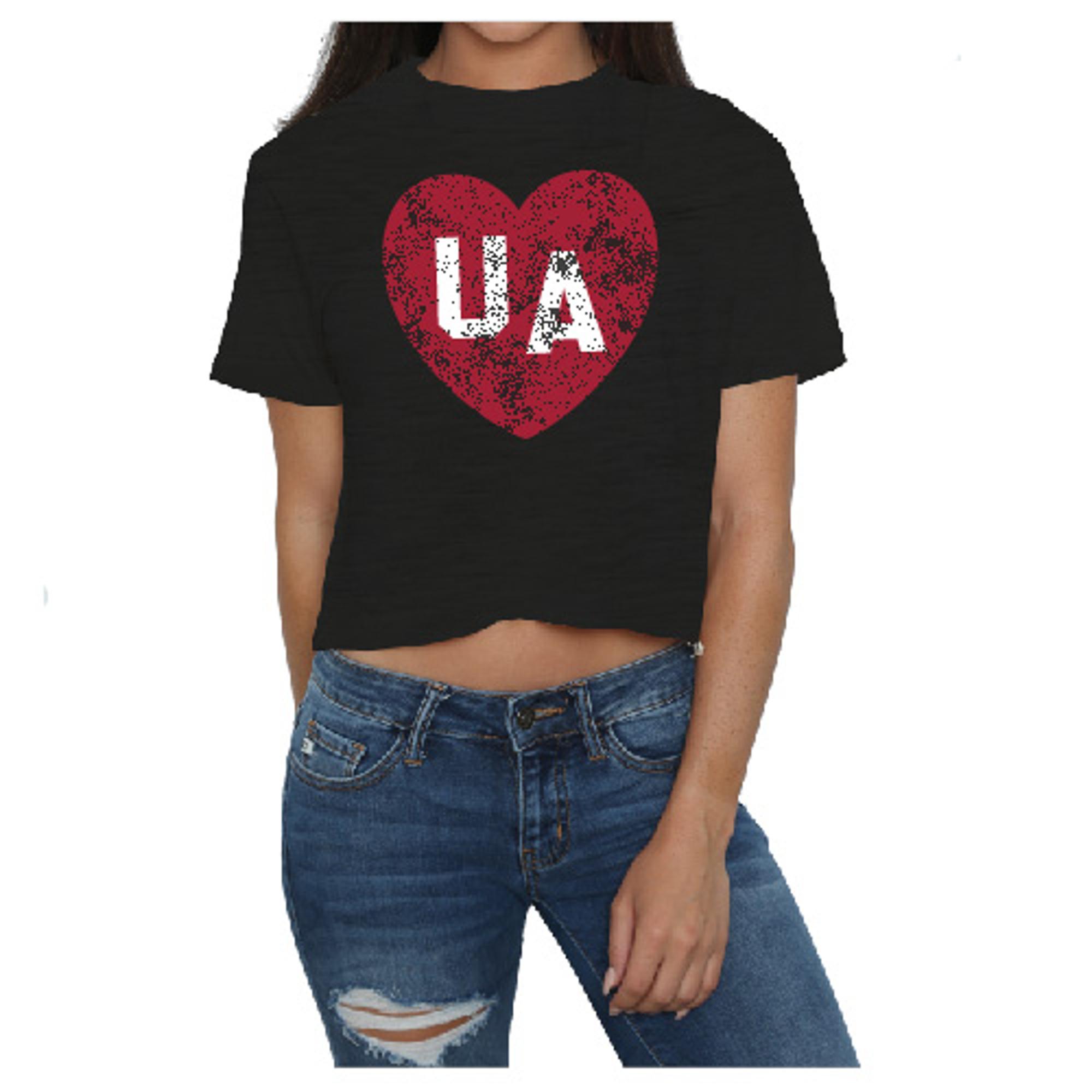 image of: University of Arkansas Women's Heart Boyfriend Crop Tee
