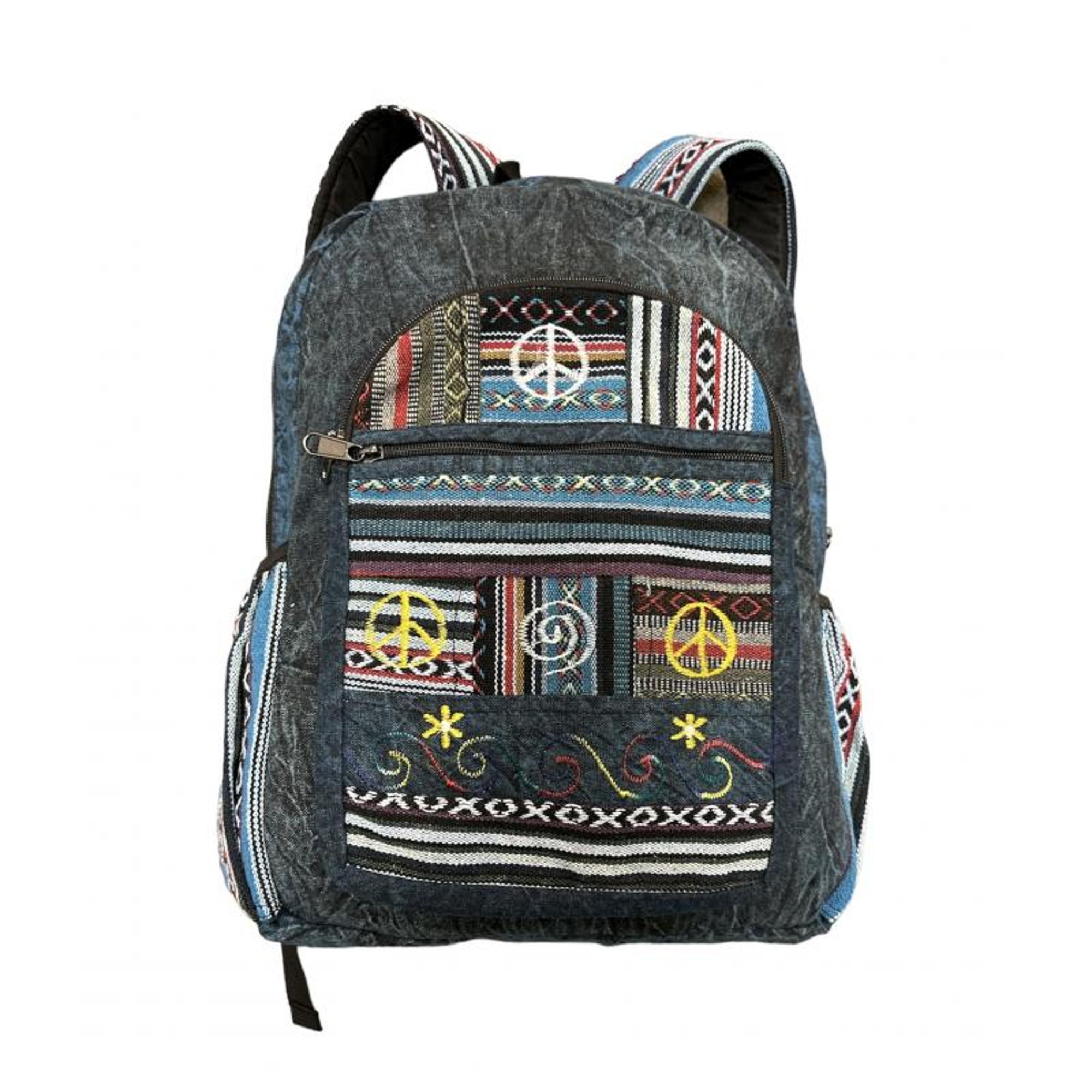 Rising Napalese Cotton "Śānti Yog" Peace Backpack