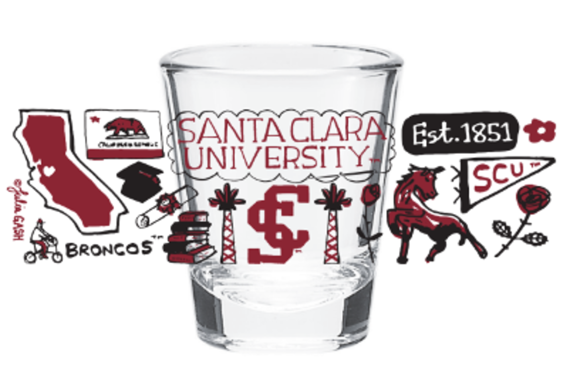 image of: Santa Clara University Julia Gash Shot Glass