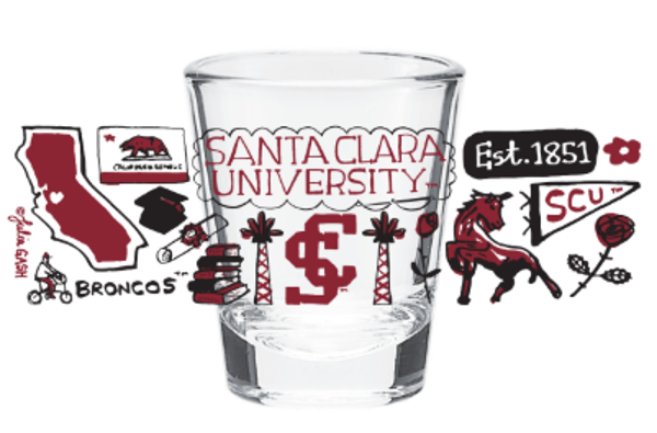 Santa Clara University Julia Gash Shot Glass; $14.98