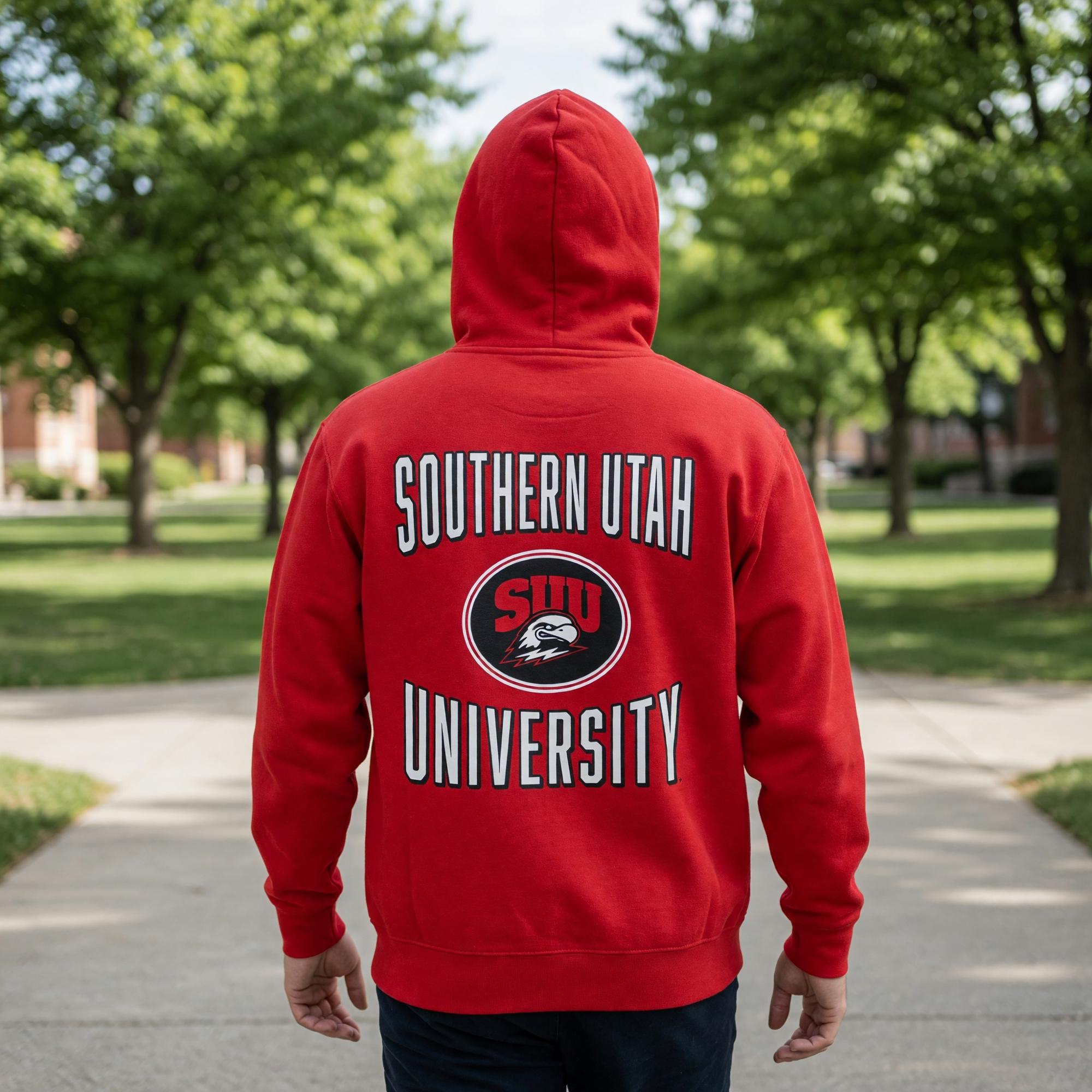 Product image 1 of 3 for CHAMPION FULL ZIP HOOD RED SUU THOR LEFT CHEST SOUTHERN UTAH ON BACK