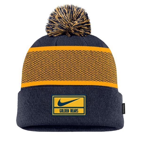 Youth Nike Sideline Peak Cuff Pom Beanie Golden Bears Logo; $28.00