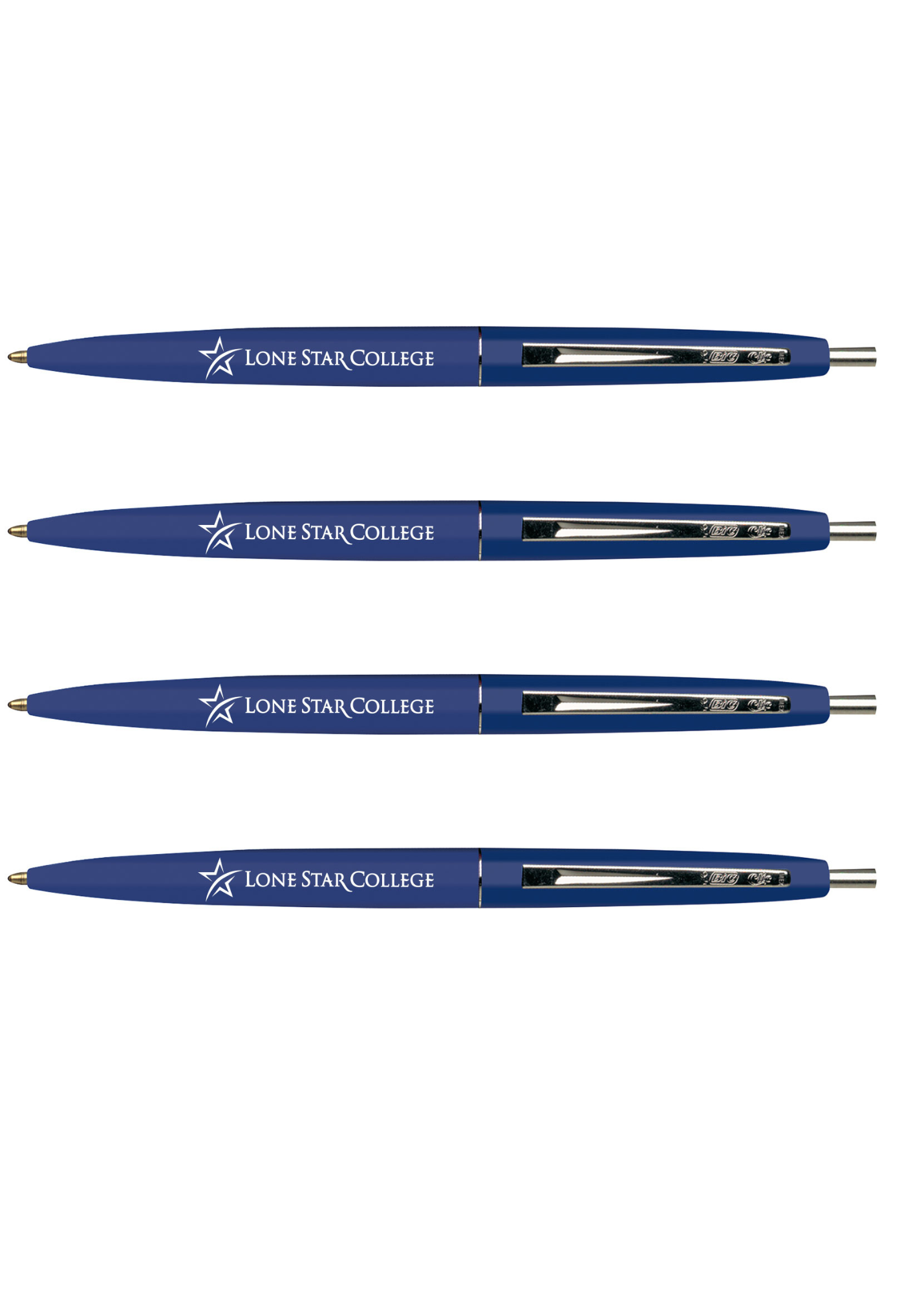 image of: Lone Star College Clic Pen, Silver Clip, 4 Pack, Navy
