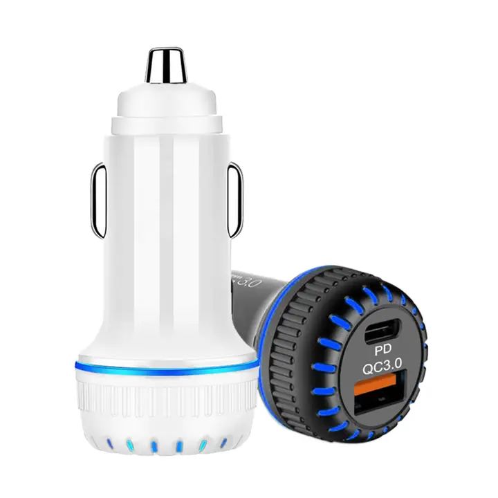 image of: Tech Trendz USB & USB-C Fast Charger For Cars, White