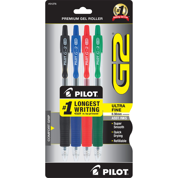 G2 - Asst .38mm 4Pk BP; $9.99