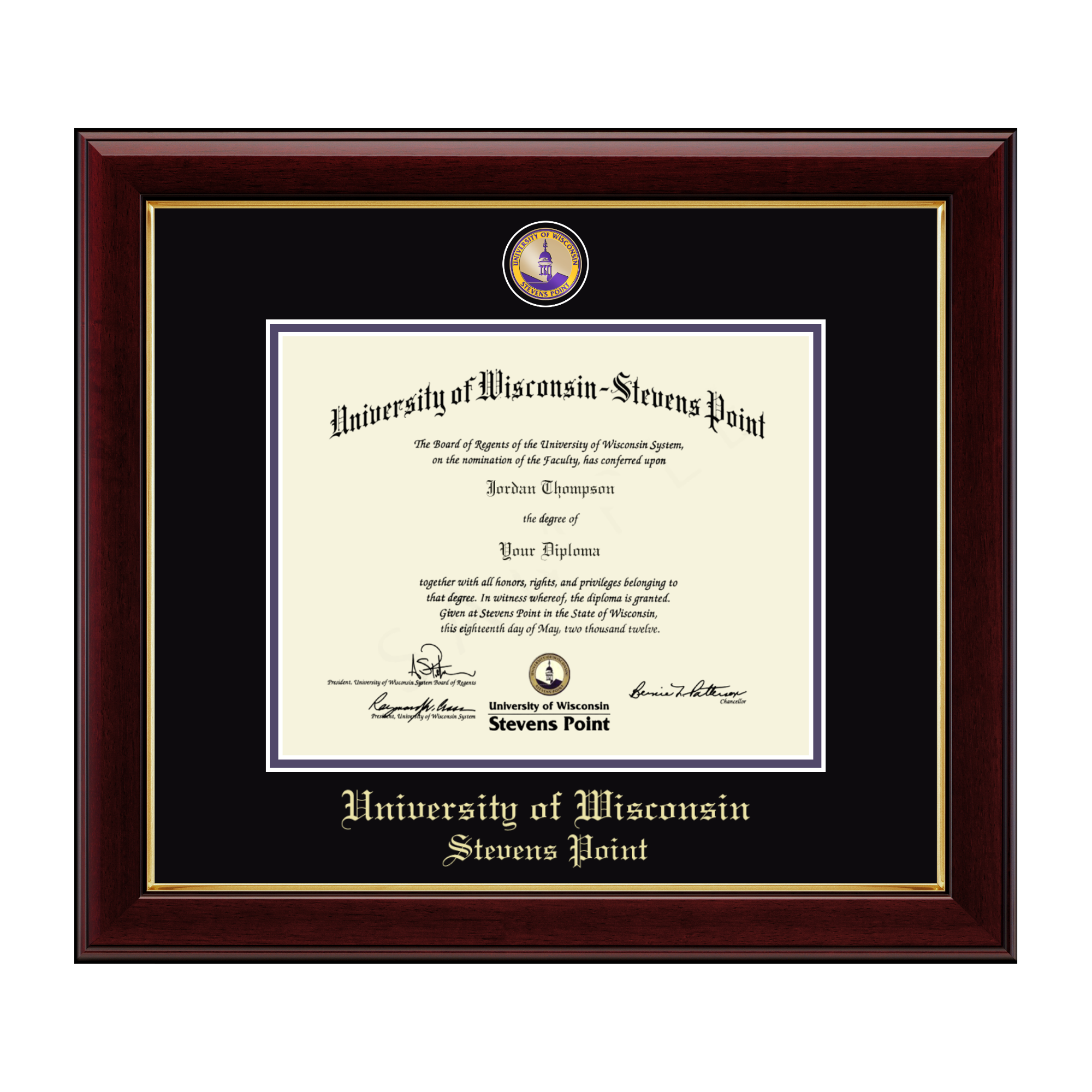 Product image 1 of 1 for University of Wisconsin Stevens Point 8in x 10in Masters Diploma Frame