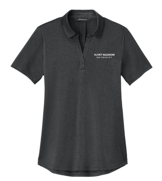 Olivet Nazarene University Women's Recharge Jersey Polo, Anchor Grey Heather; $47.99