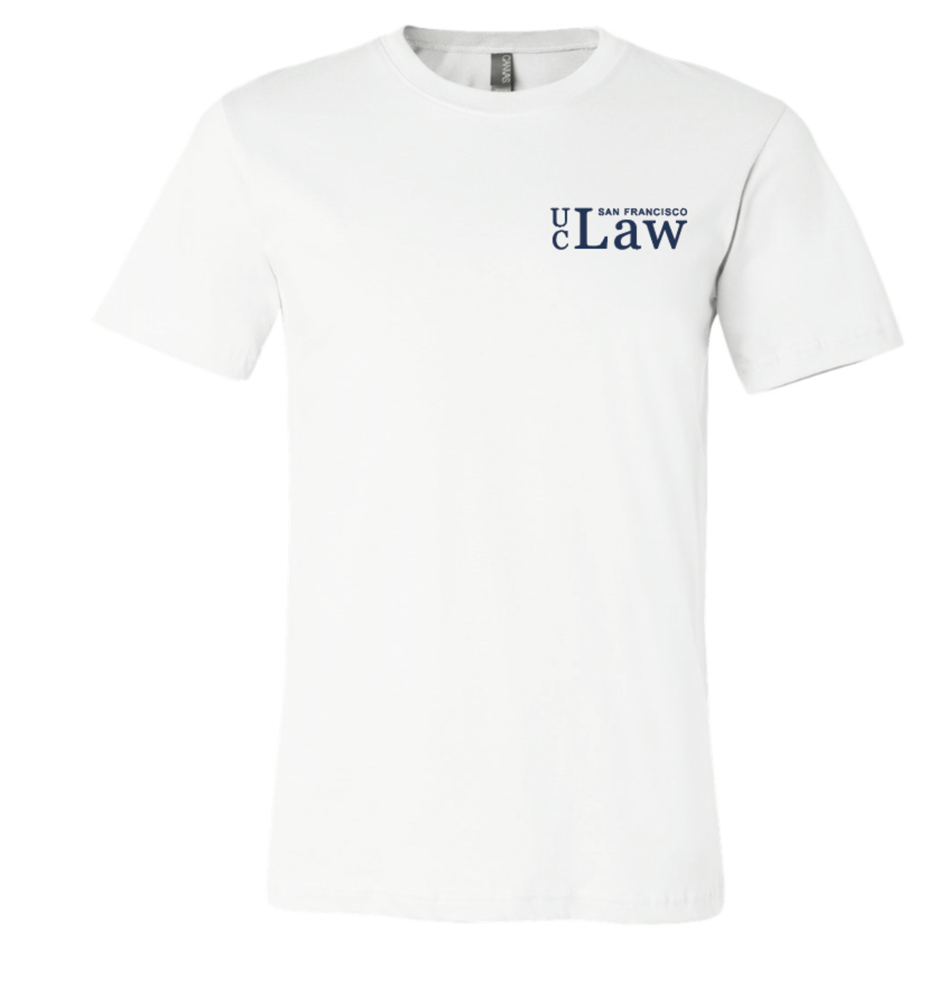 image of: UC Law SF Unisex Bella Canvas White Secondary Logo Short Sleeve Tee