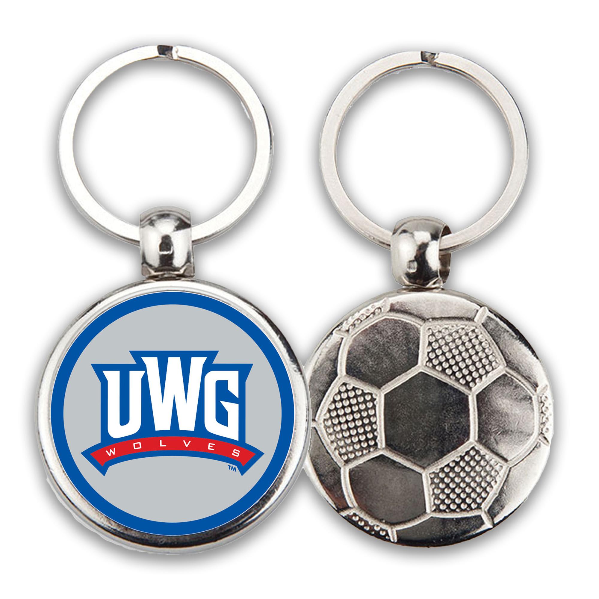 image of: ATHLETICS LOGO SOCCER METAL KEY TAG