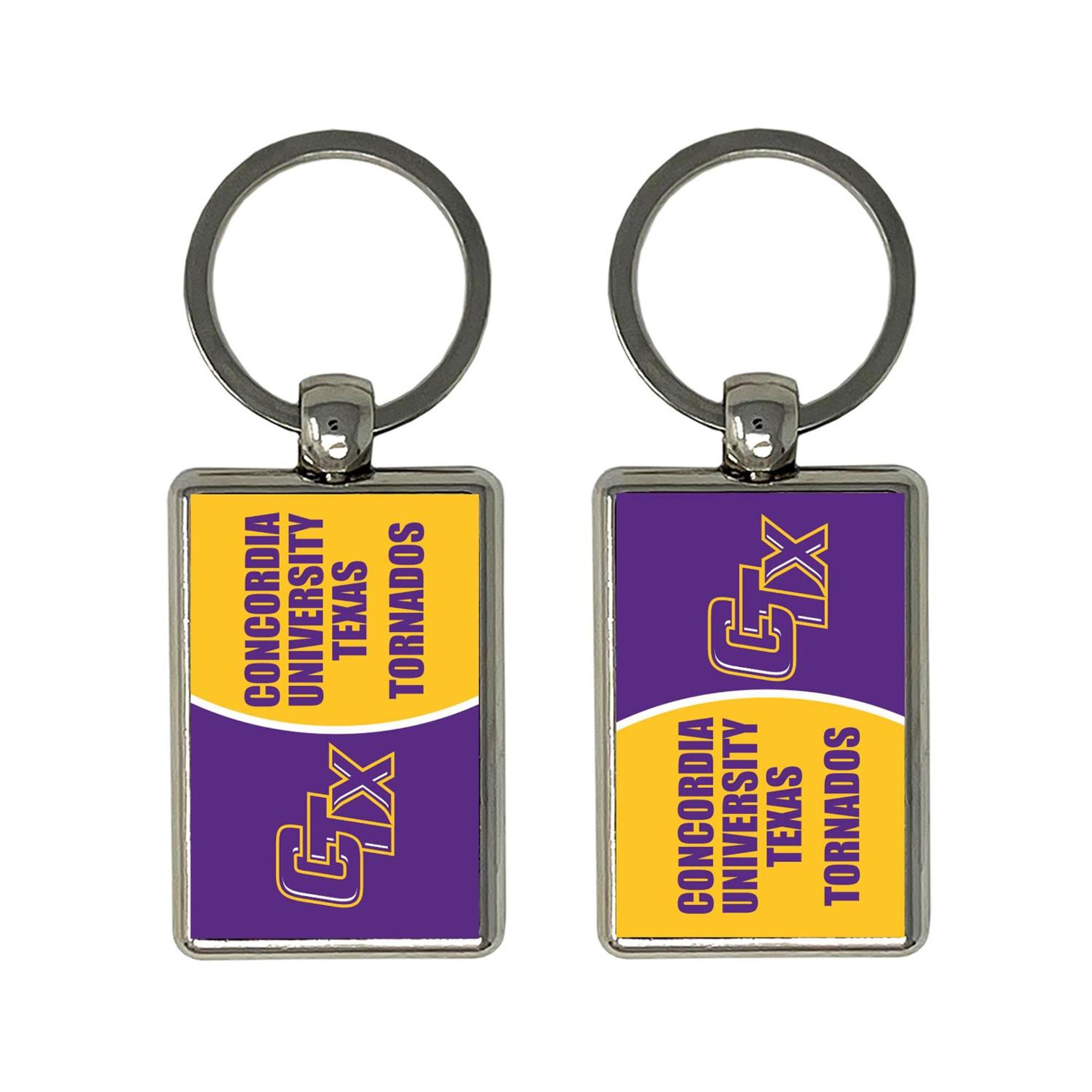 Product image 1 of 1 for CTX Metal Rectangle Keychain, Purple & Gold