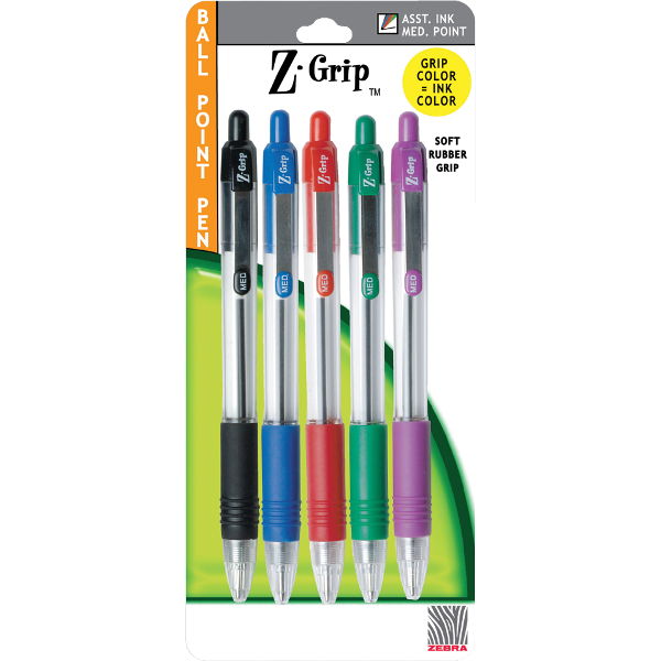 Zebra Z-Grip Flight 1mm Retractable Ballpoint Pen, 5 Pack; $3.30