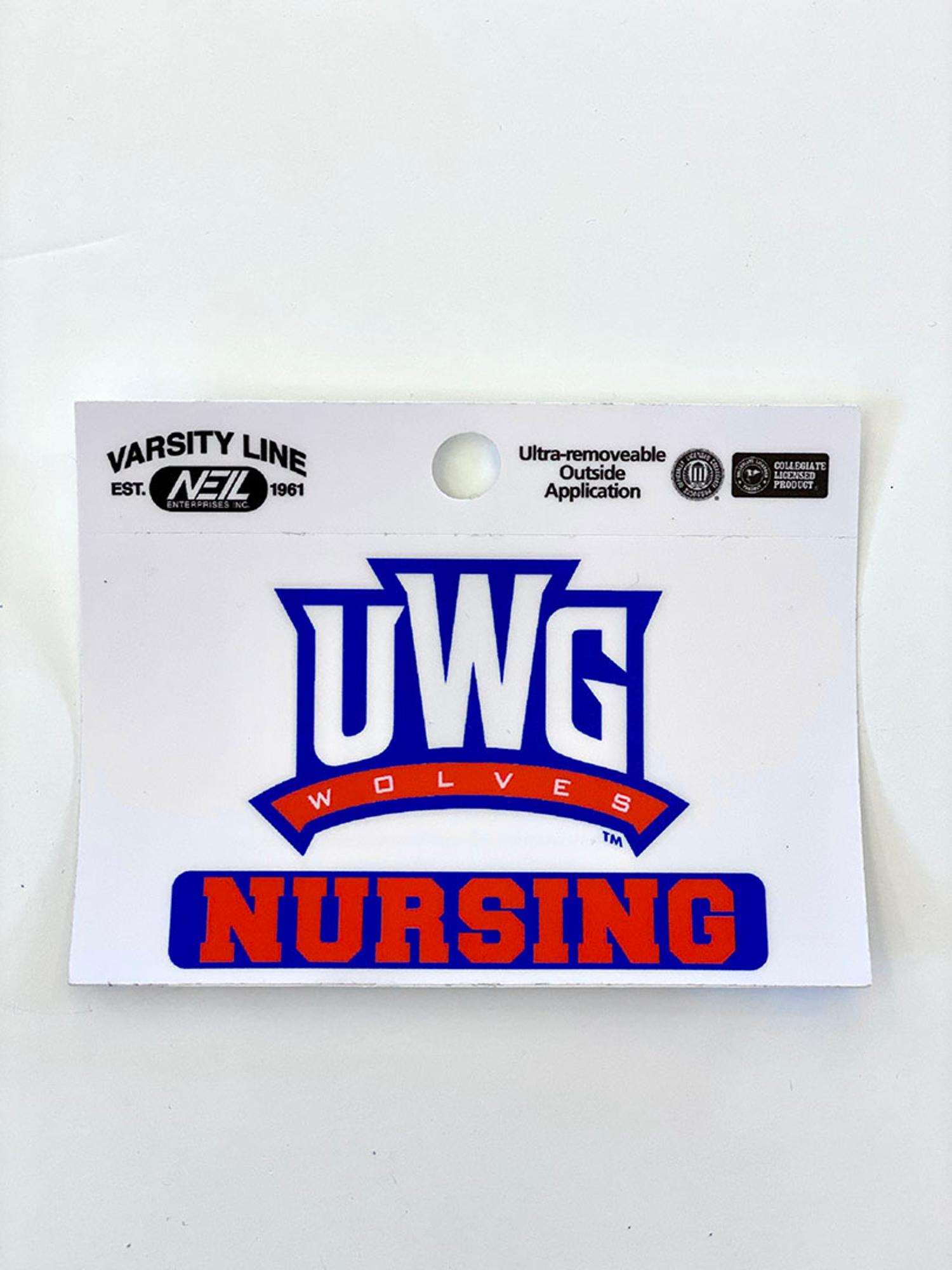 image of: UWG WOLVES-NURSING DECAL