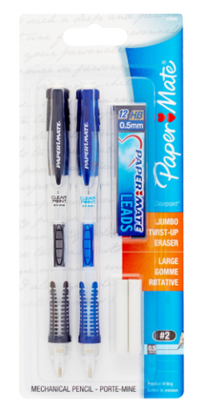 Paper Mate Clear Point .5mm Mechanical Pencil, 2 Pack; $11.98