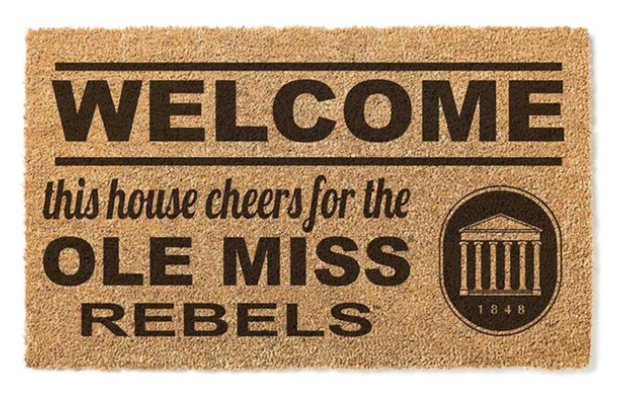 image of: Welcome Ole Miss Rebels Lyceum Coir Doormat 30x18