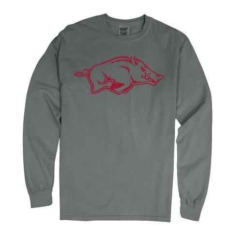 Arkansas Razorbacks Comfort Color Running Hog Long Sleeve Tee - Grey; $34.99