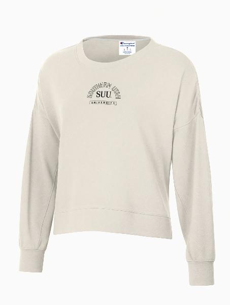 Women’s Sueded Crew Ivory SUU Thunderbirds; $54.99