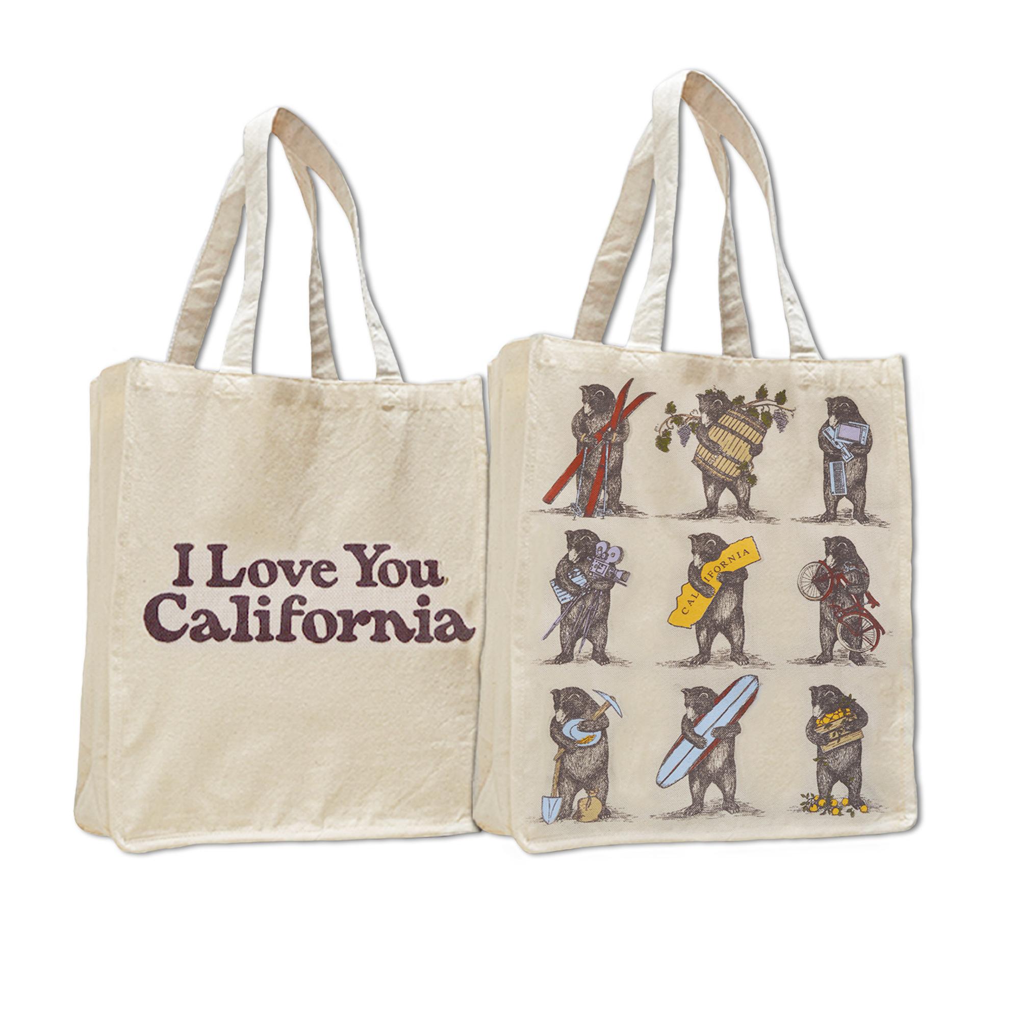 image of: California Nine Bear Jumbo Canvas Tote, Natural