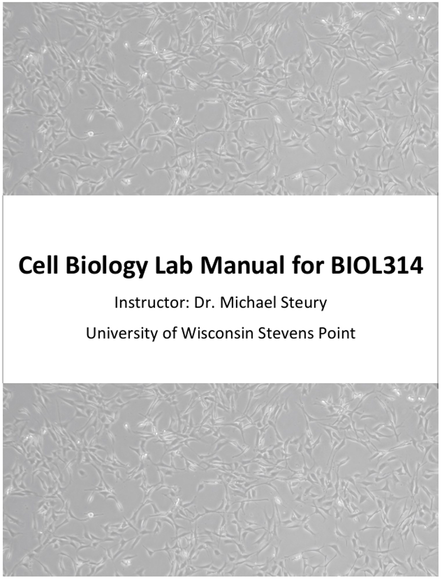 Cover image for BIOL 314 Manual