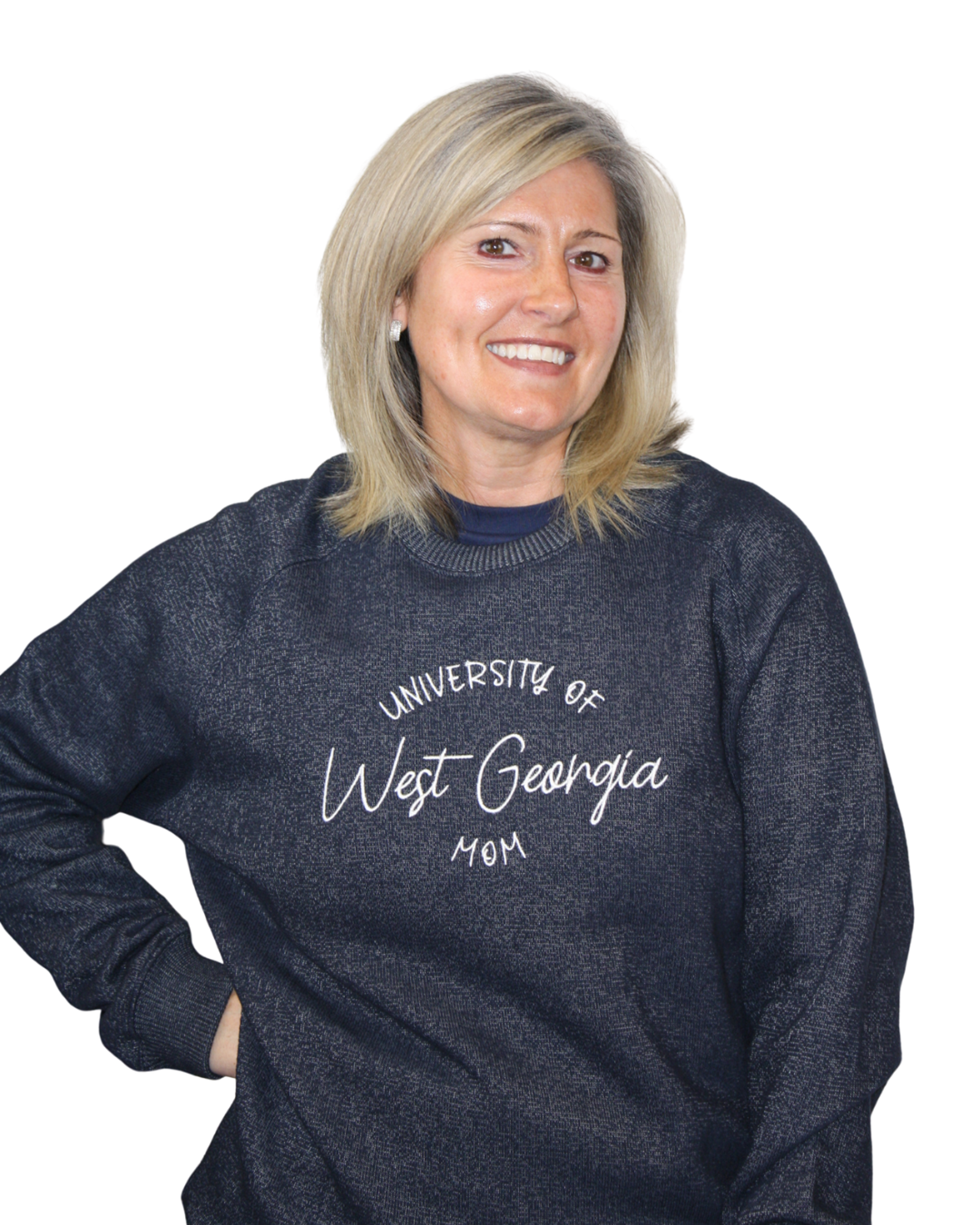 Product image 1 of 2 for University of West Georgia MomText - Bennett Raglan Crew Sweatshirt – Navy