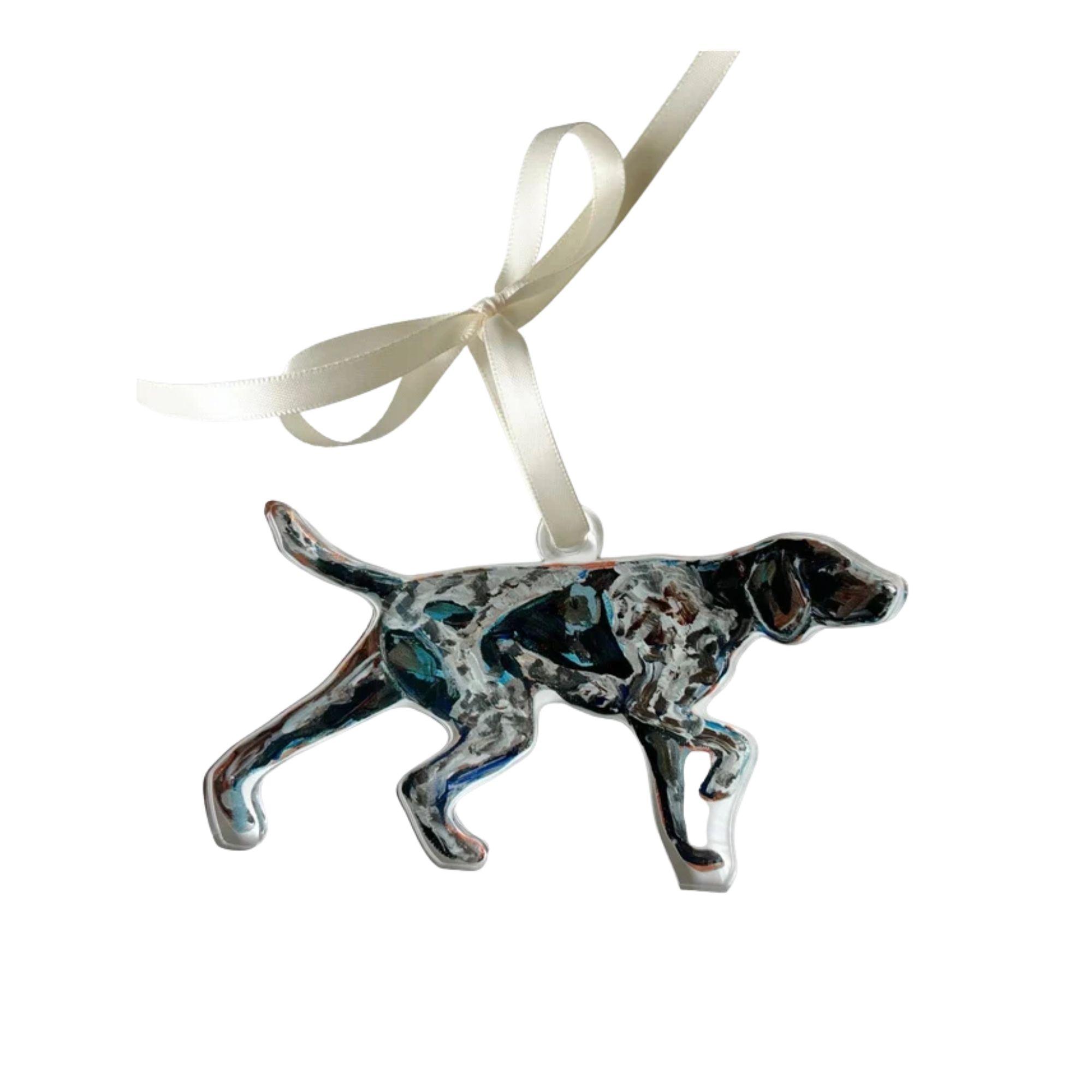 Product image 1 of 1 for German Shorthaired Pointer Pointing Acrylic Hanging Holiday Ornament