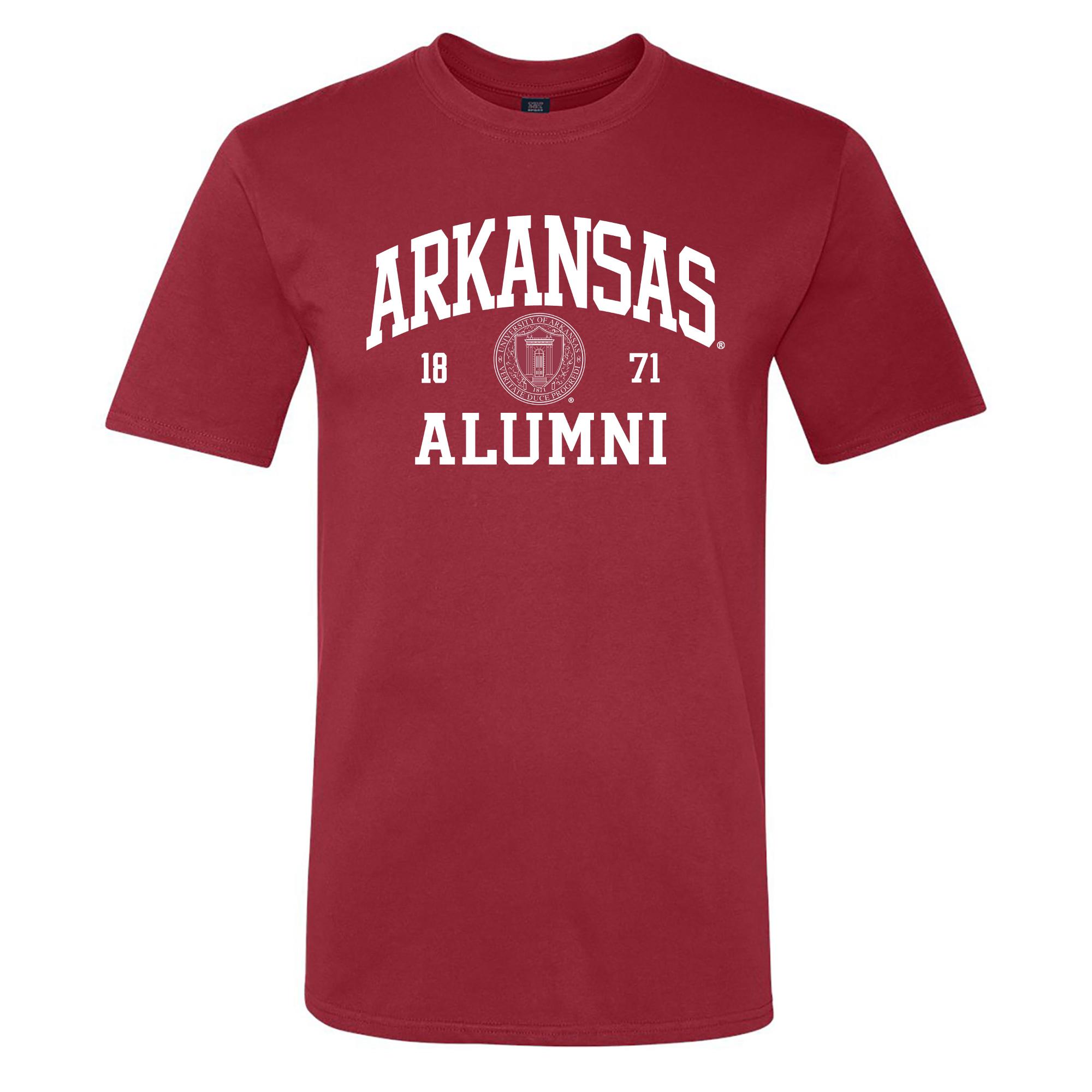 image of: Arkansas Razorbacks Seal Alumni Short Sleeve Tee- Crimson