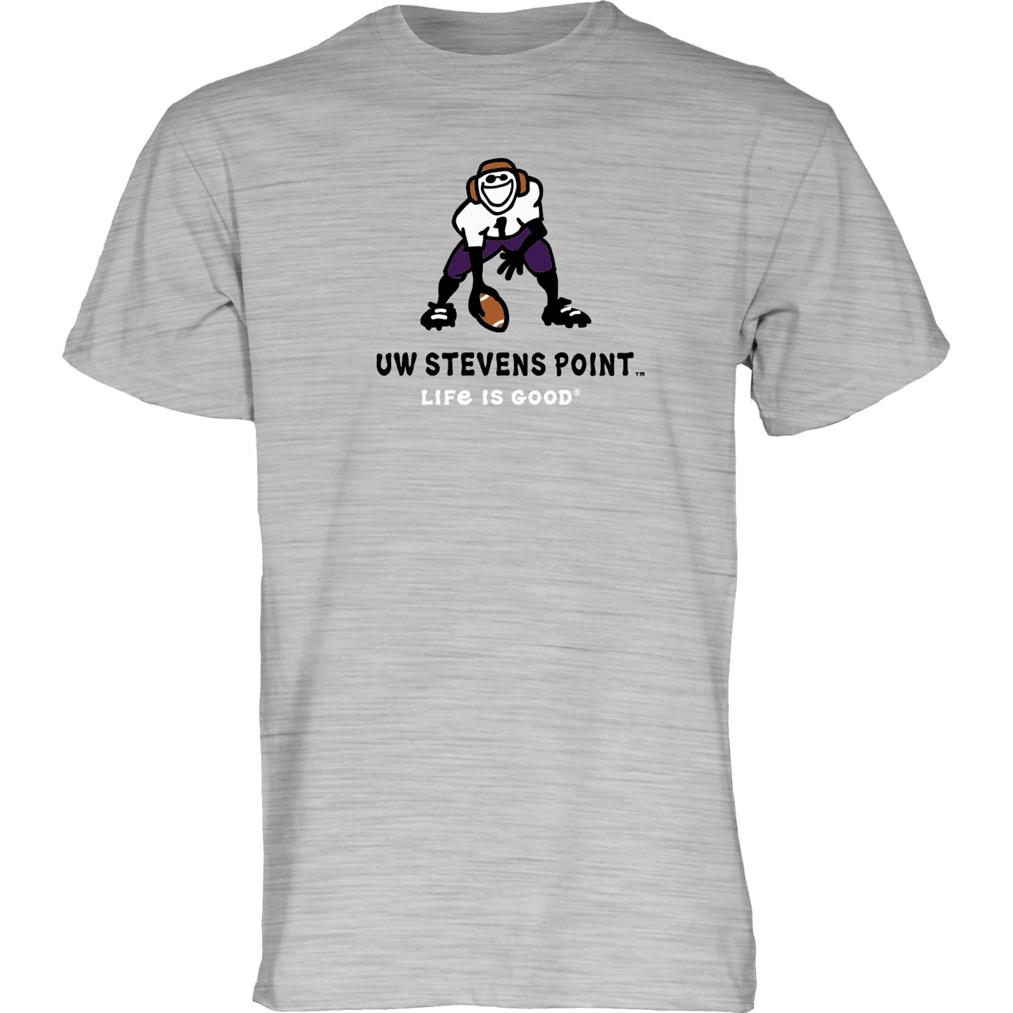 Product image 1 of 1 for UW- Stevens Point Life is Good Football Hike Short Sleeve Tee, Heather Grey