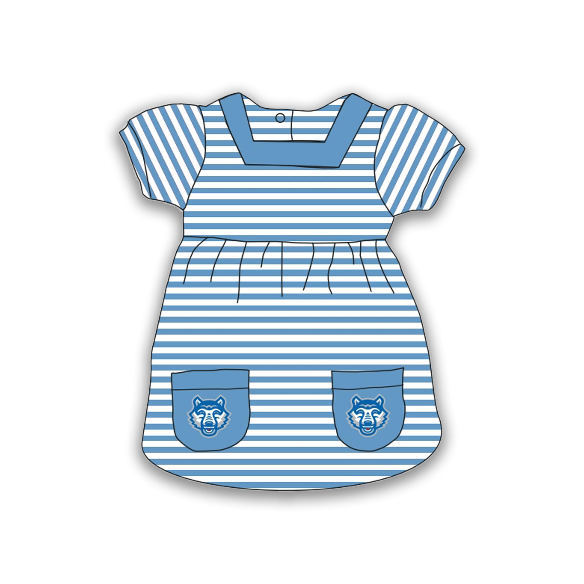 image of: WOLVES WOLF HEAD LOGO STRIPED DRESS