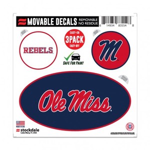 image of: Ole Miss Easy On Moveable Decals 3-Pack