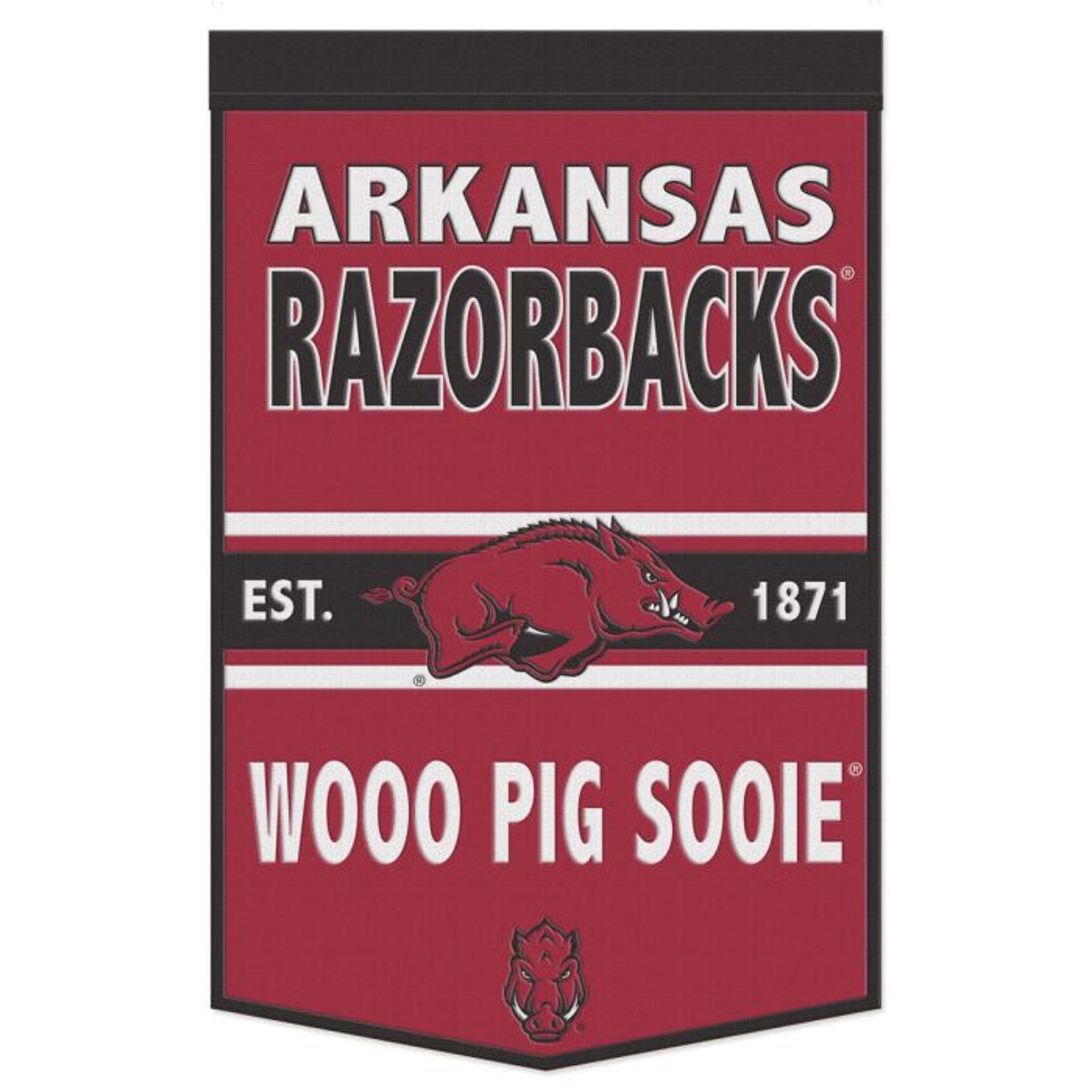 image of: Arkansas Razorbacks Primary Wool Banner 24"x38"