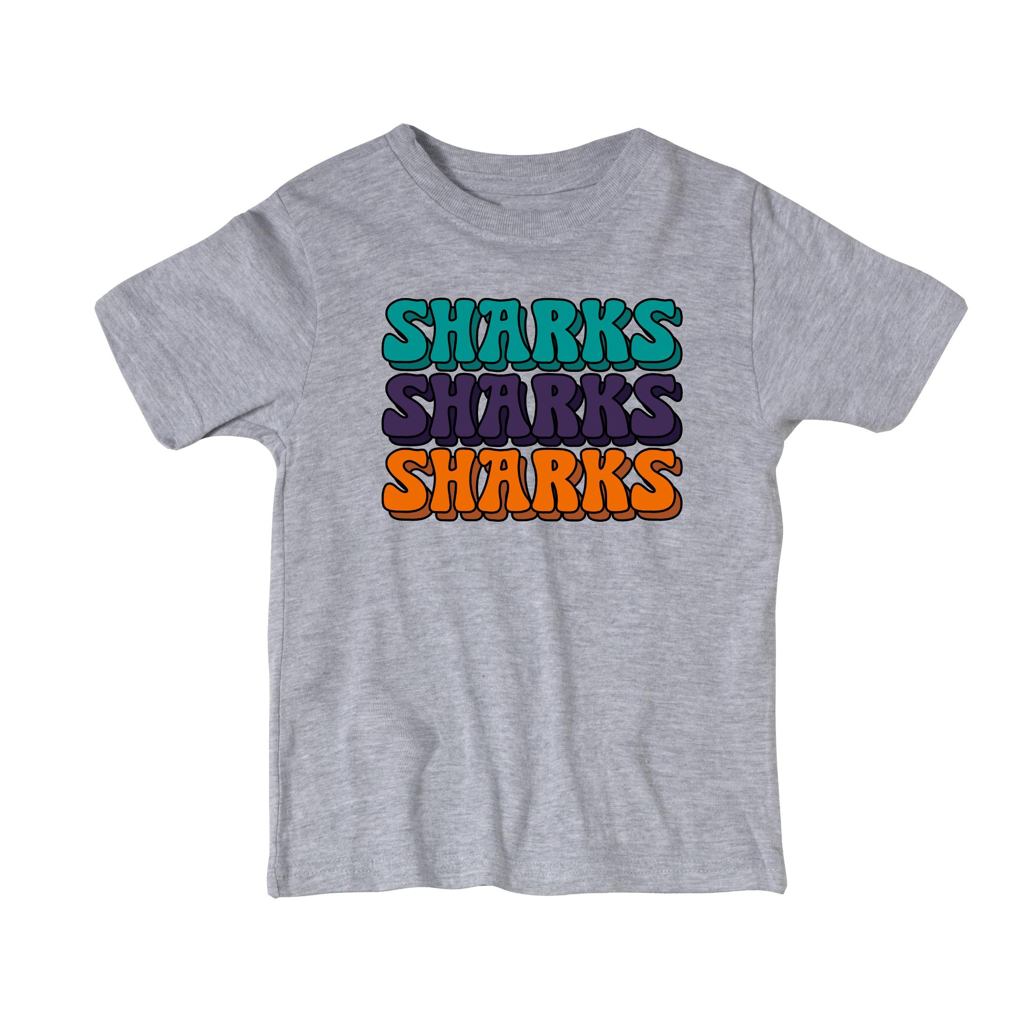 Product image 1 of 1 for Southeast Arkansas College Toddler Sharks Short Sleeve Tee, Gray