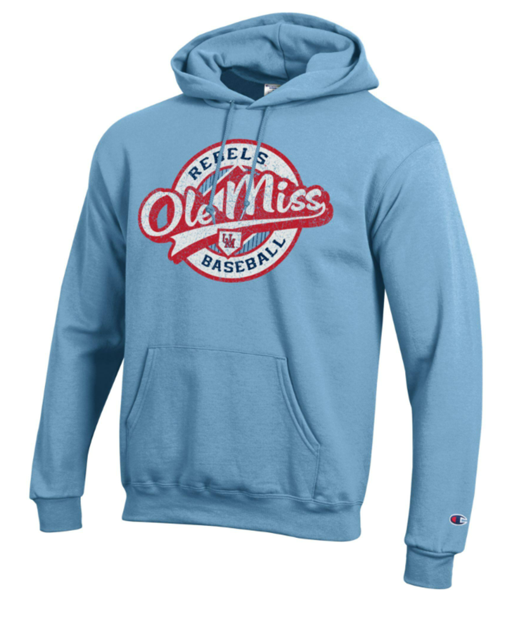 image of: Ole Miss Rebels Baseball Hoodie Denim Jacket Blue