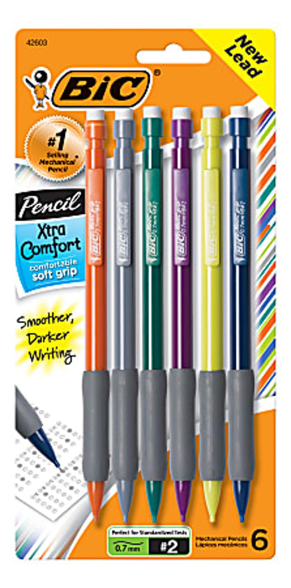 image of: BIC Xtra Comfort Mechanical Pencil - Asst .7mm 6Pk BP