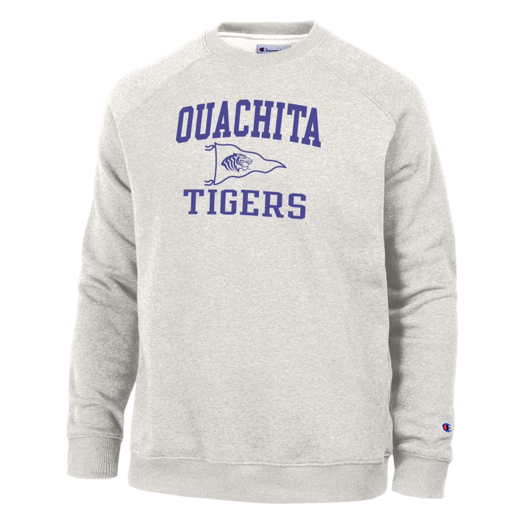 image of: Ouachita Tigers Pennant Triumph Fleece Raglan Crew
