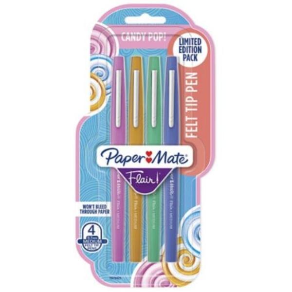 Paper Mate Flair Marker - Asst Medium 4Pk BP Candy Pop; $10.31