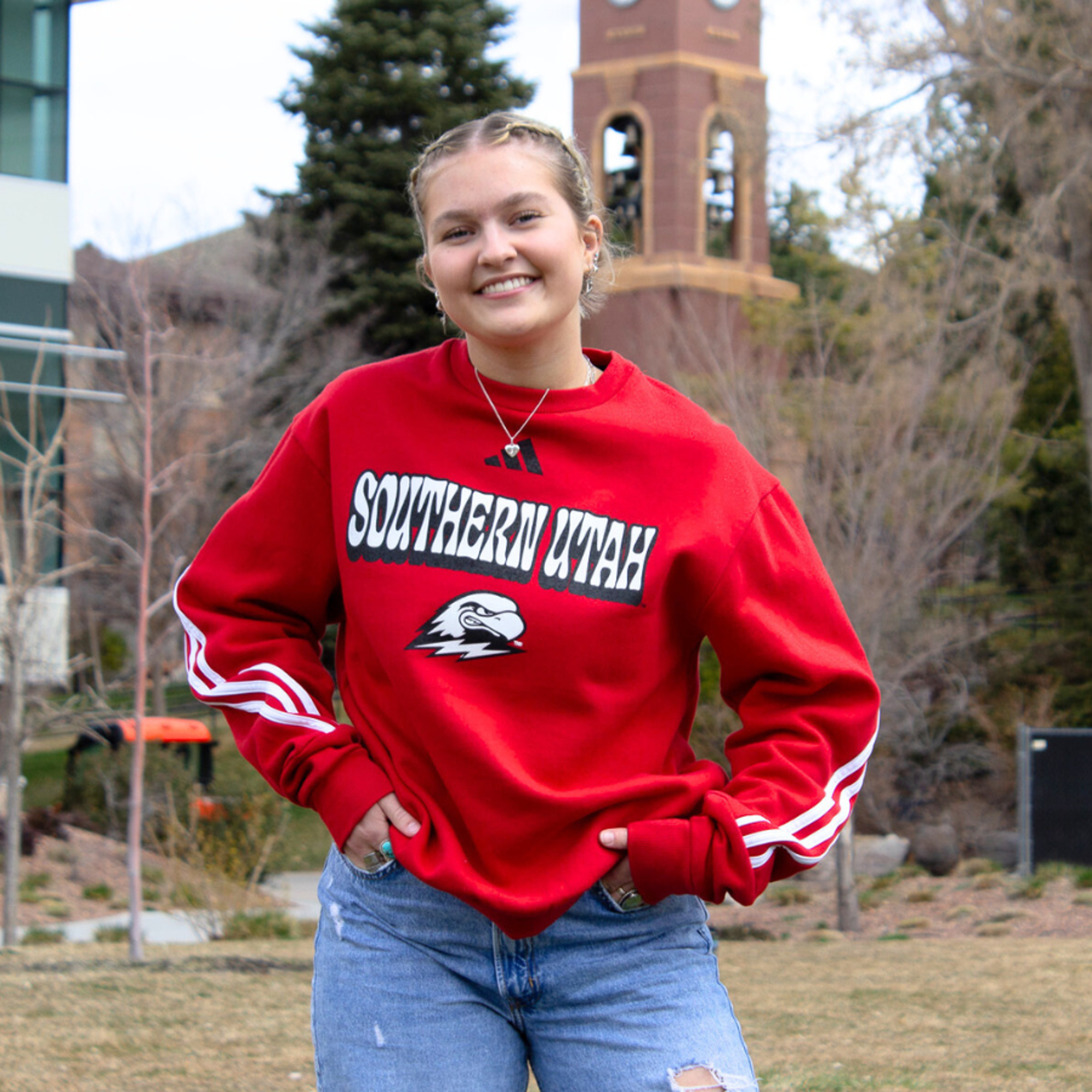 image of: Adidas SUU 3 Stripe Fleece Crew