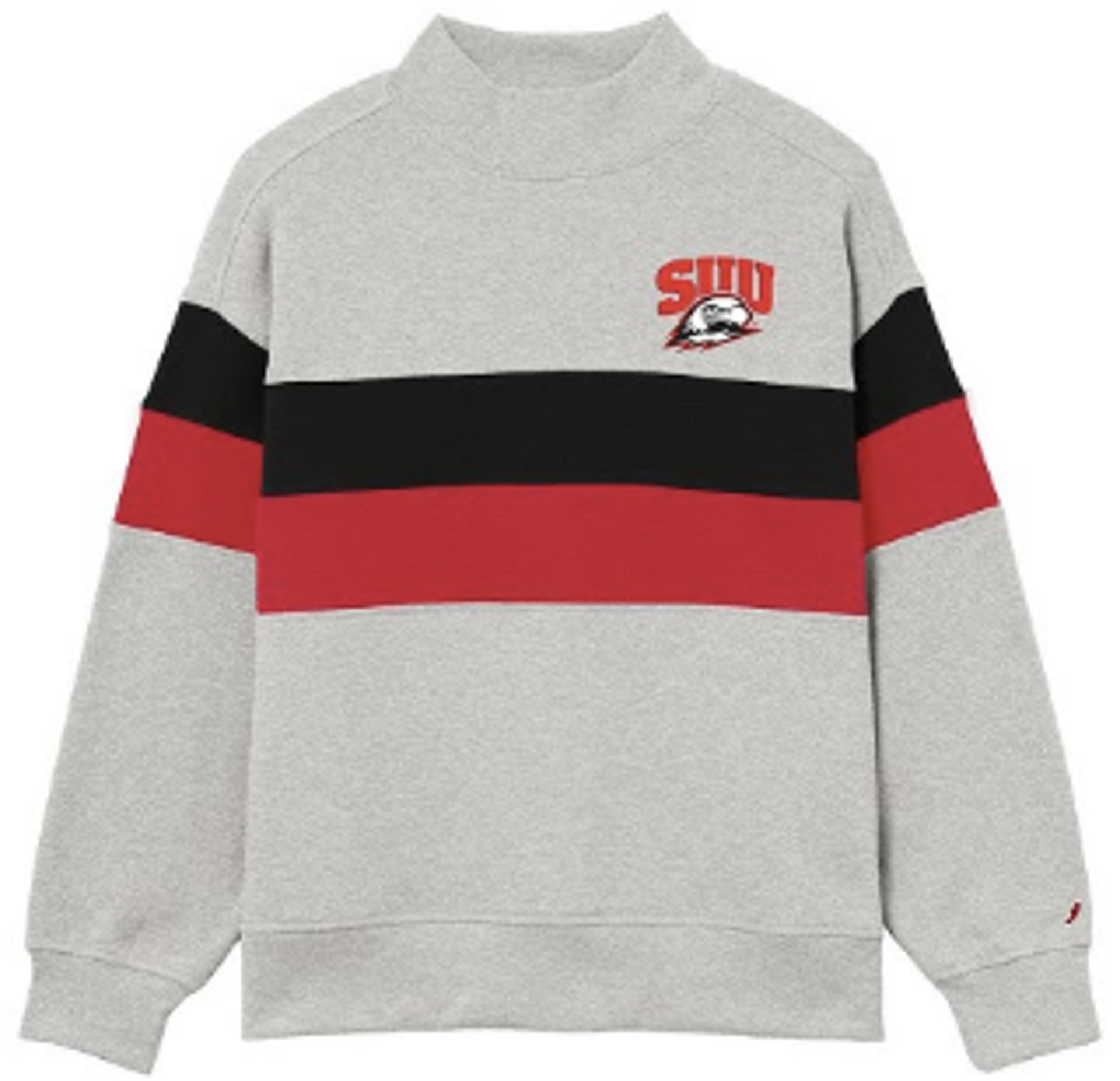 Product image 1 of 1 for LEAGUE GAMEDAY STRIPED MOCK NECK CREW WOMENS GRAY RED BLACK SUU THOR