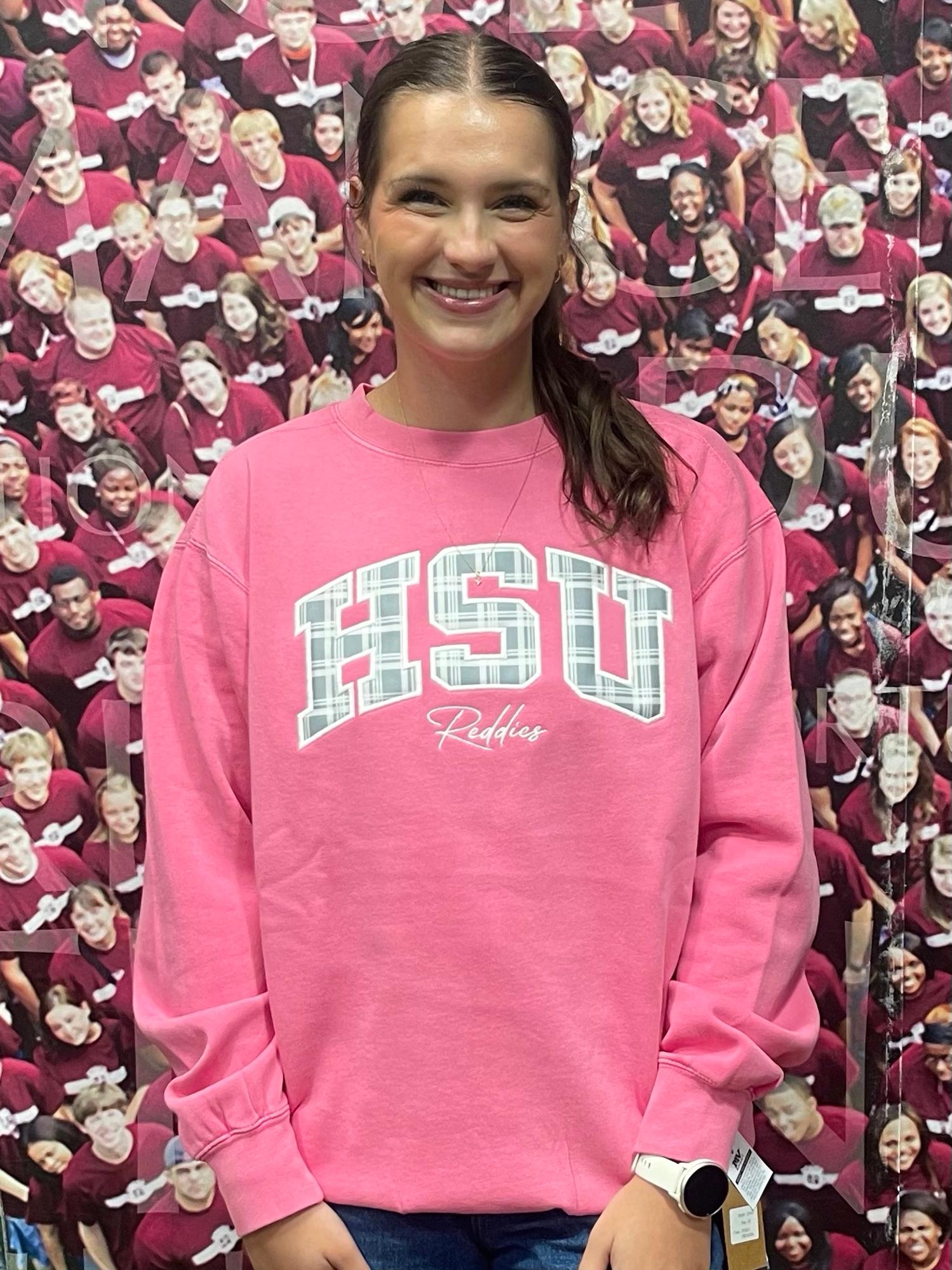 Product image 2 of 2 for HSU Reddies Plaid Applique Coastal Color Crewneck