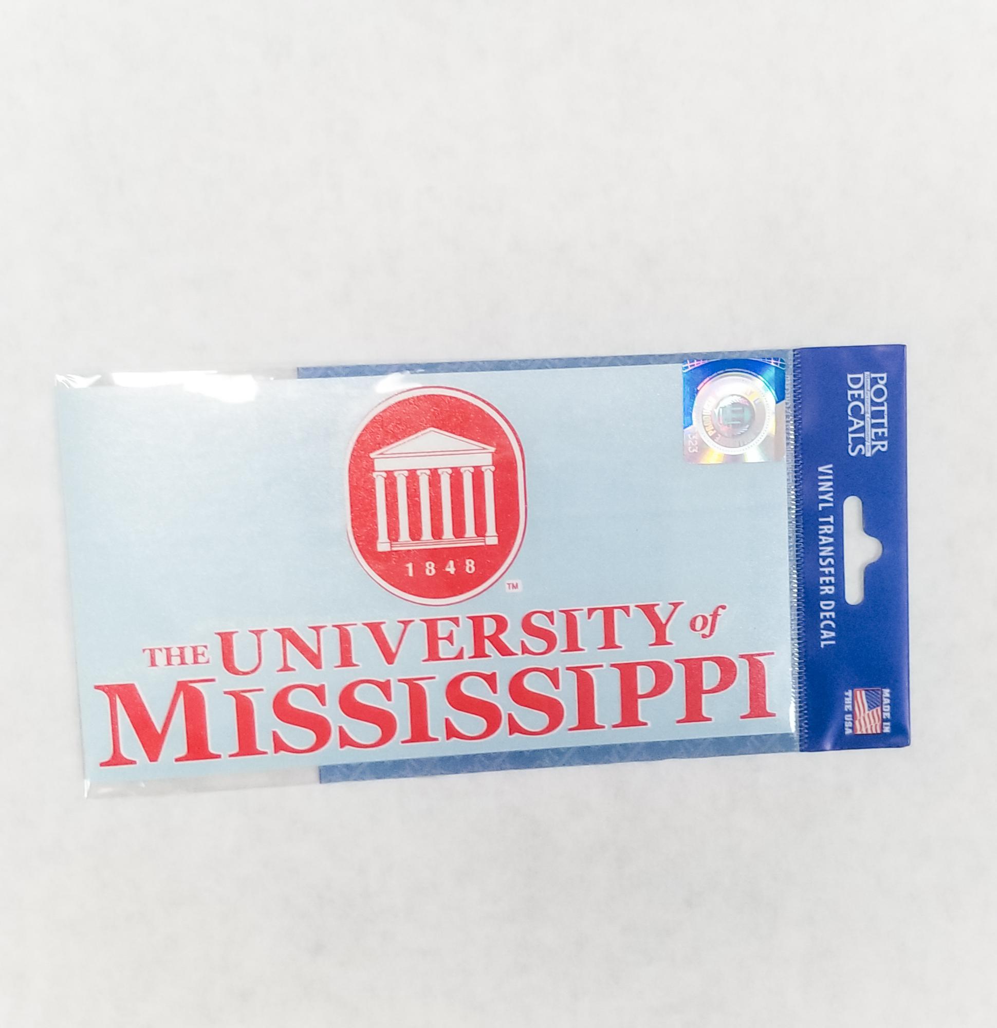 image of: University of Mississippi Lyceum Red Decal 6.5in