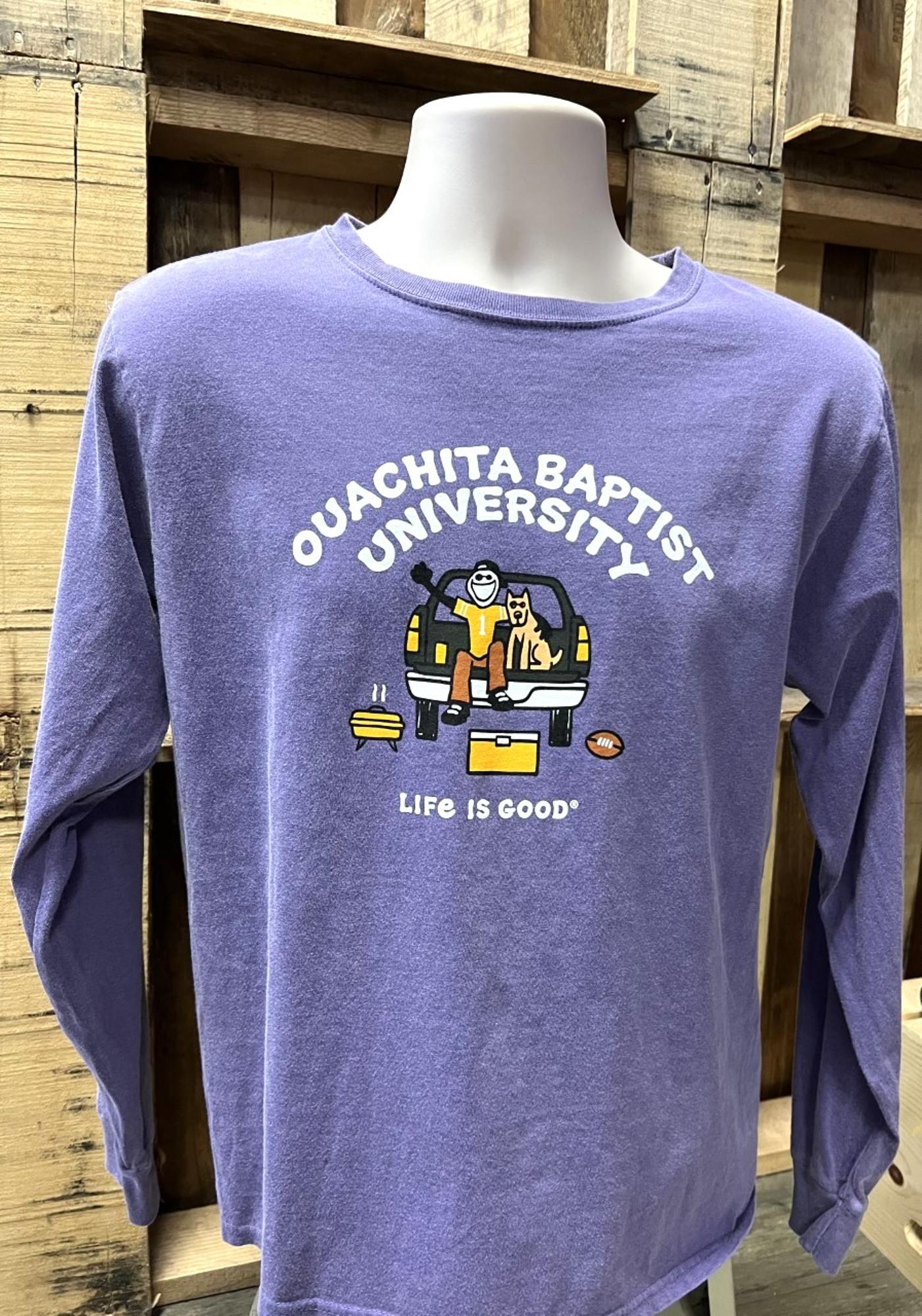 image of: Ouachita Life is Good Jake Football Tailgate Long Sleeve Tee