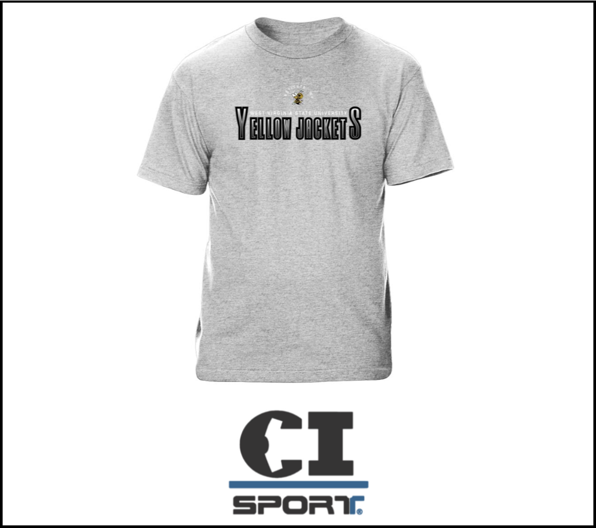 Product image 2 of 2 for Tee - CI Sport Gray "Yellow Jackets" Crew