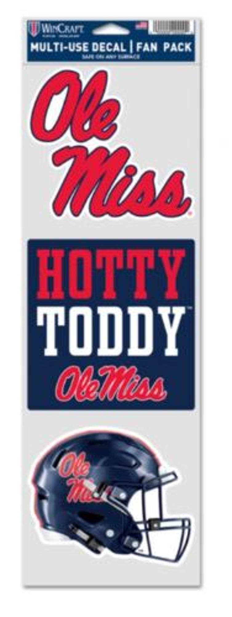 image of: Ole Miss Multi-Use Decals Helmet 3-Pack 3.75x12