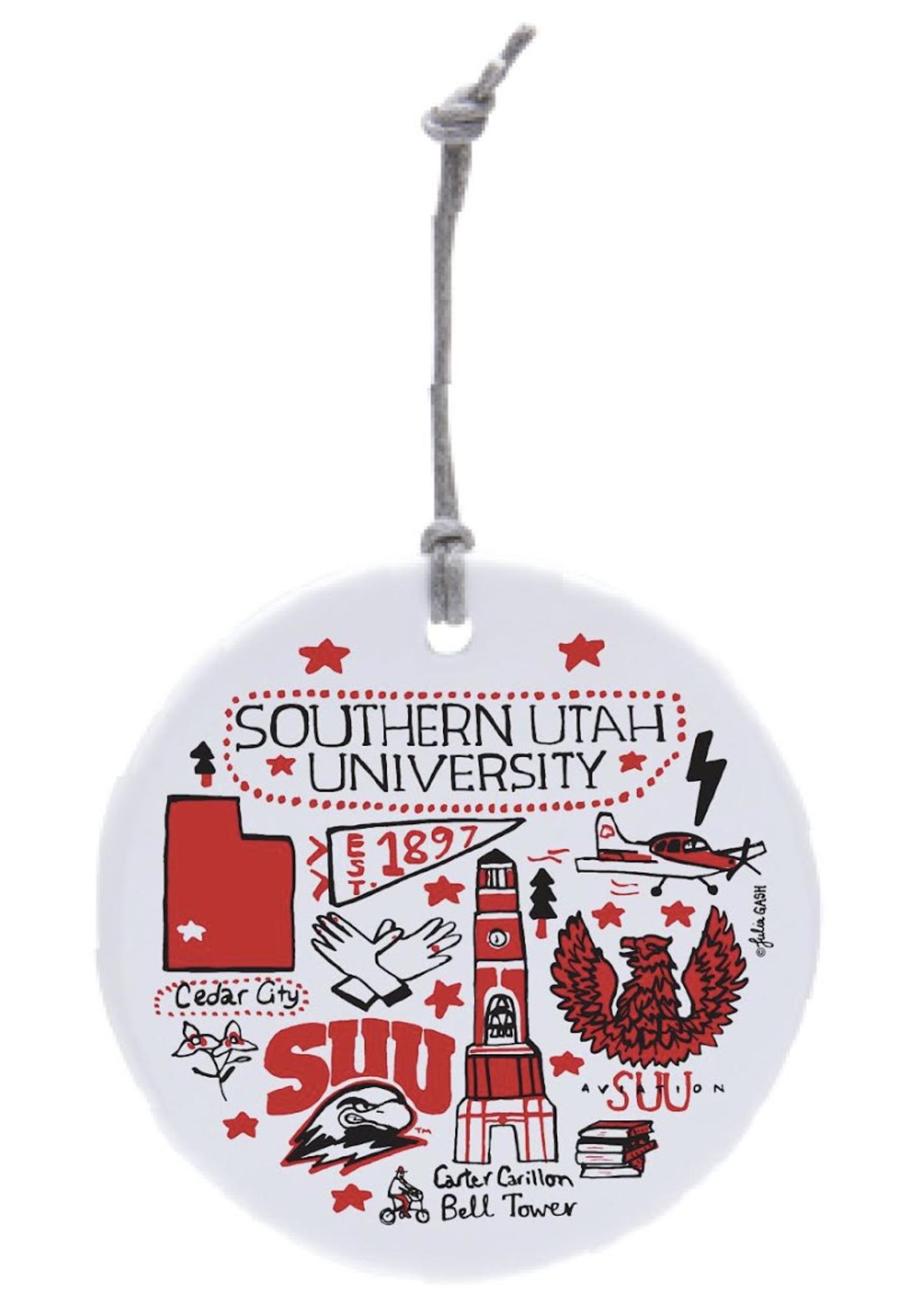 image of: CHRISTMAS ORNAMENT JULIA GASH CERAMIC CIRCLE SOU