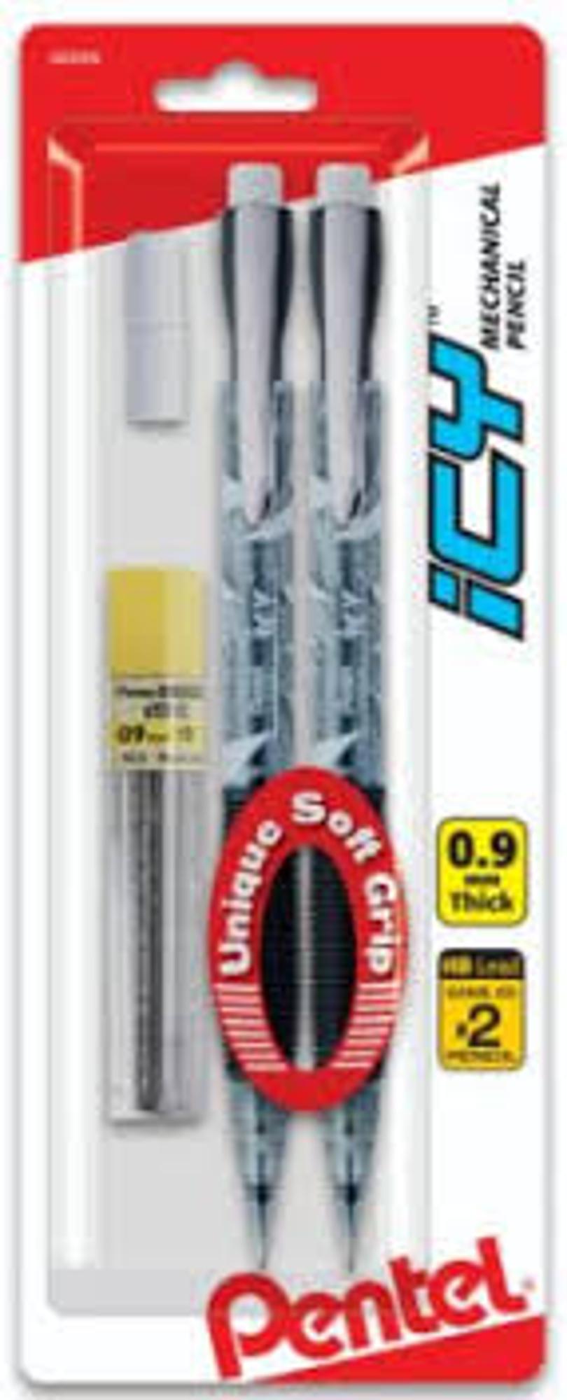 image of: Icy 0.9mm 2pk Pencil w/ eraser & lead