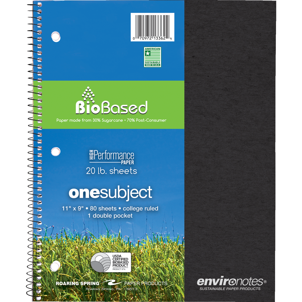 Product image 1 of 1 for BioBase 1-Subject ECO College Ruled Wirebound Notebook
