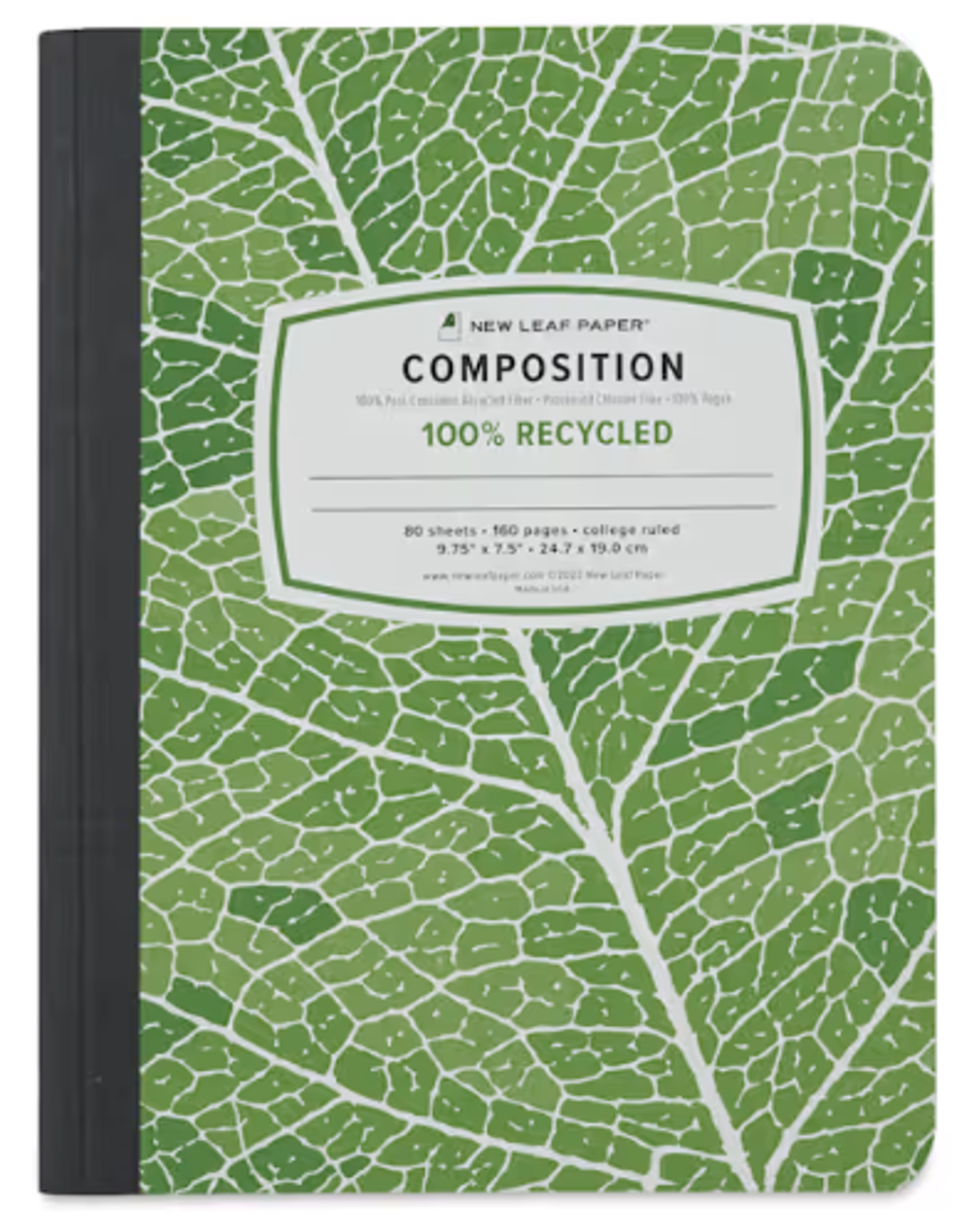 Product image 1 of 1 for New Leaf Paper Composition Book - Green, Ruled, 9-3/4" x 7-1/2"