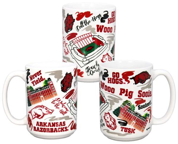 Arkansas Razorbacks Grande Mug Campus Symbols 15oz; $16.49