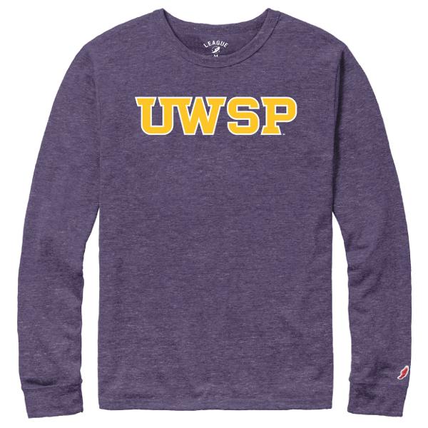 UWSP Victory Falls Solid L/s Tee, Heather New Purple; $43.98