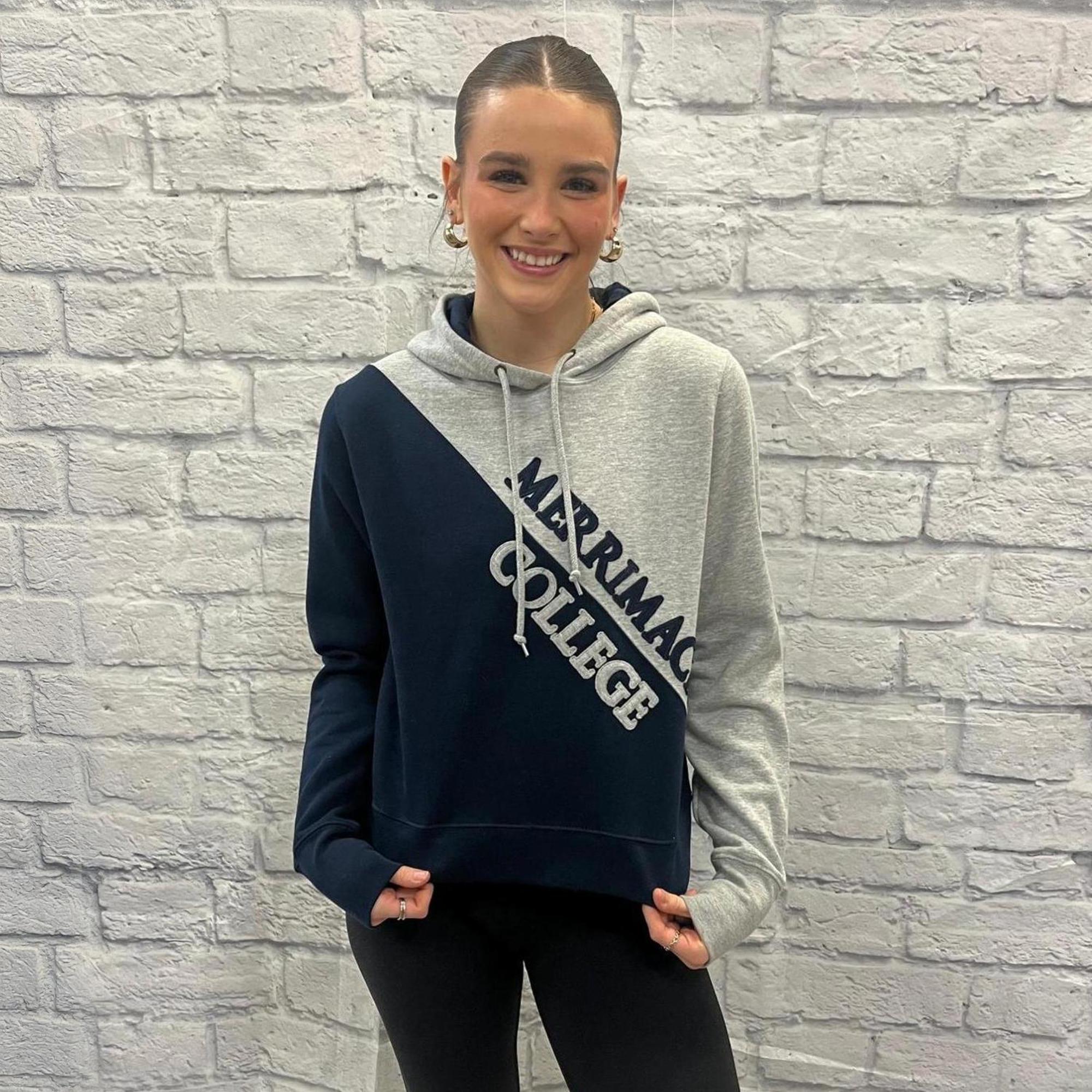 Product image 1 of 2 for Ladies Cut Merrimack College Diagonal Contrast Hoodie
